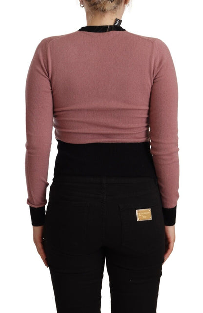 High-quality 100% cashmere crewneck sweater in stunning pink color