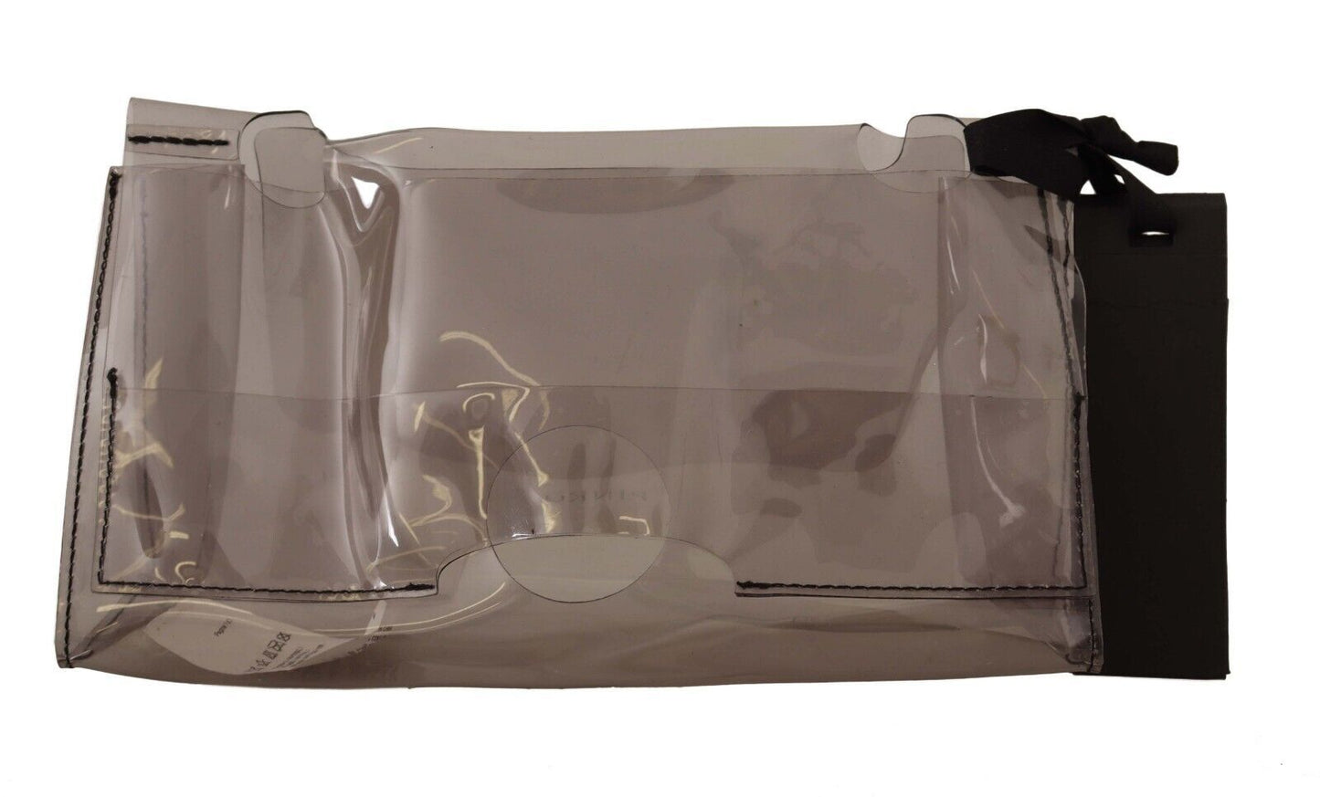  Luxurious black clutch made in Italy, showcasing contents in an artistic manner 