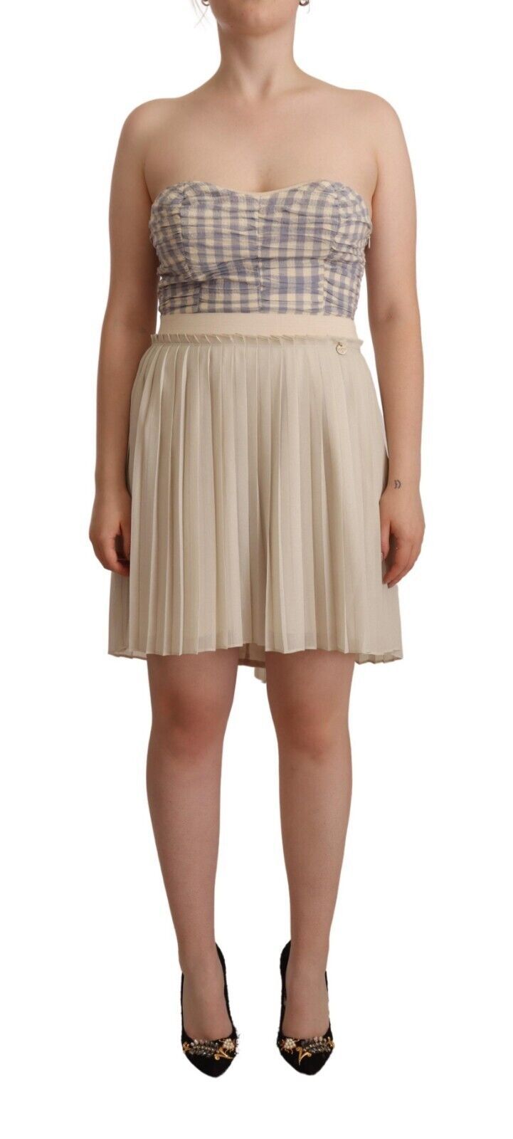 Stunning beige A-line dress from Guess for upscale events