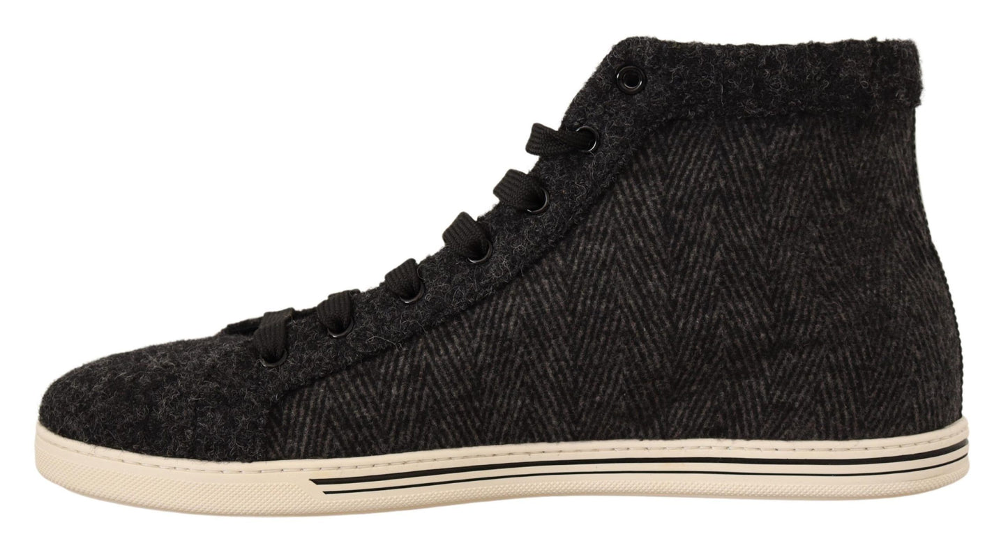 Italian crafted high top sneakers with robust rubber sole