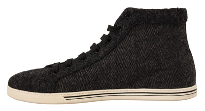 Italian crafted high top sneakers with robust rubber sole