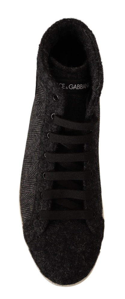 Versatile and stylish high top sneakers in gray and black color scheme