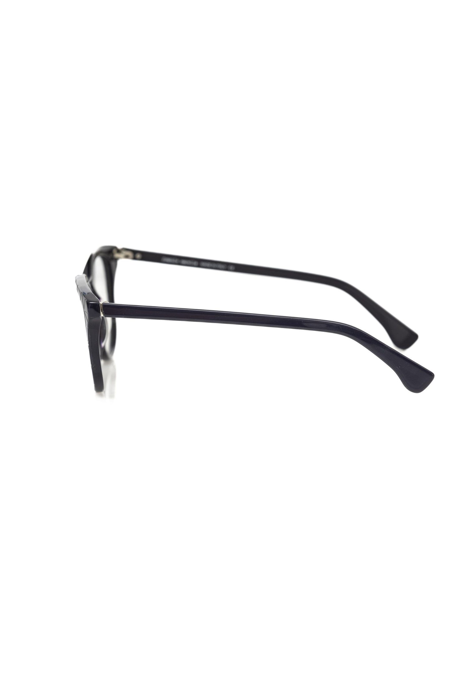 Frankie Morello Blue Acetate Unisex Frame with Clear Lens and Silver Accents