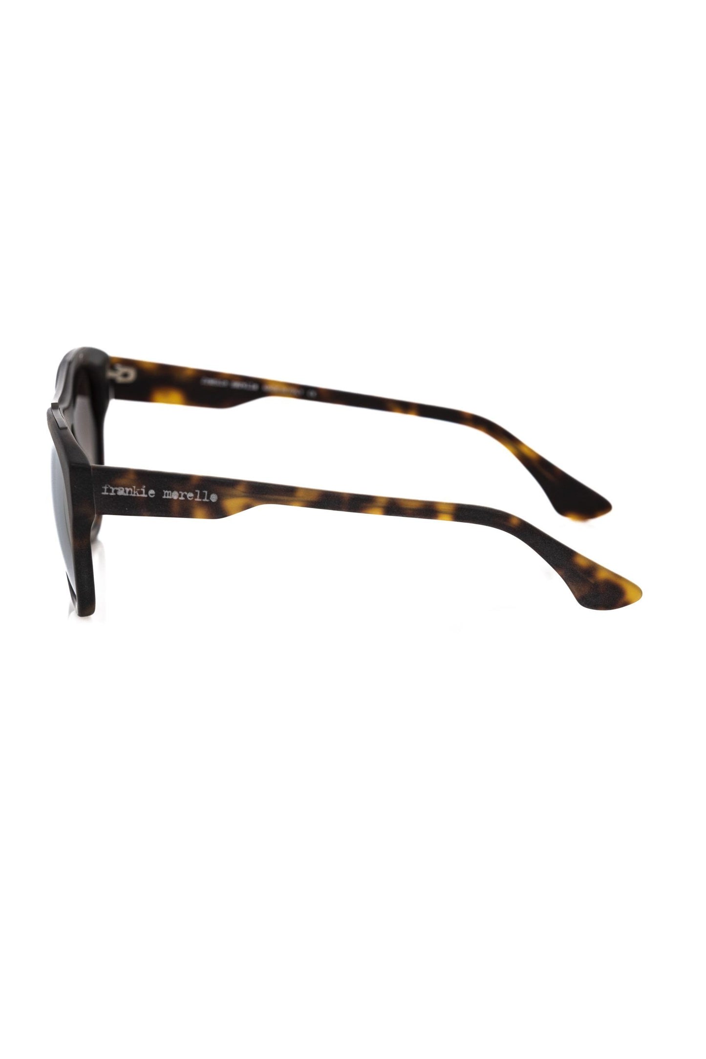 High-fashion brown acetate sunglasses with champagne lenses