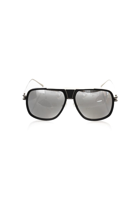 Frankie Morello Black Metallic Men Sunglasses with UV protection and sleek design