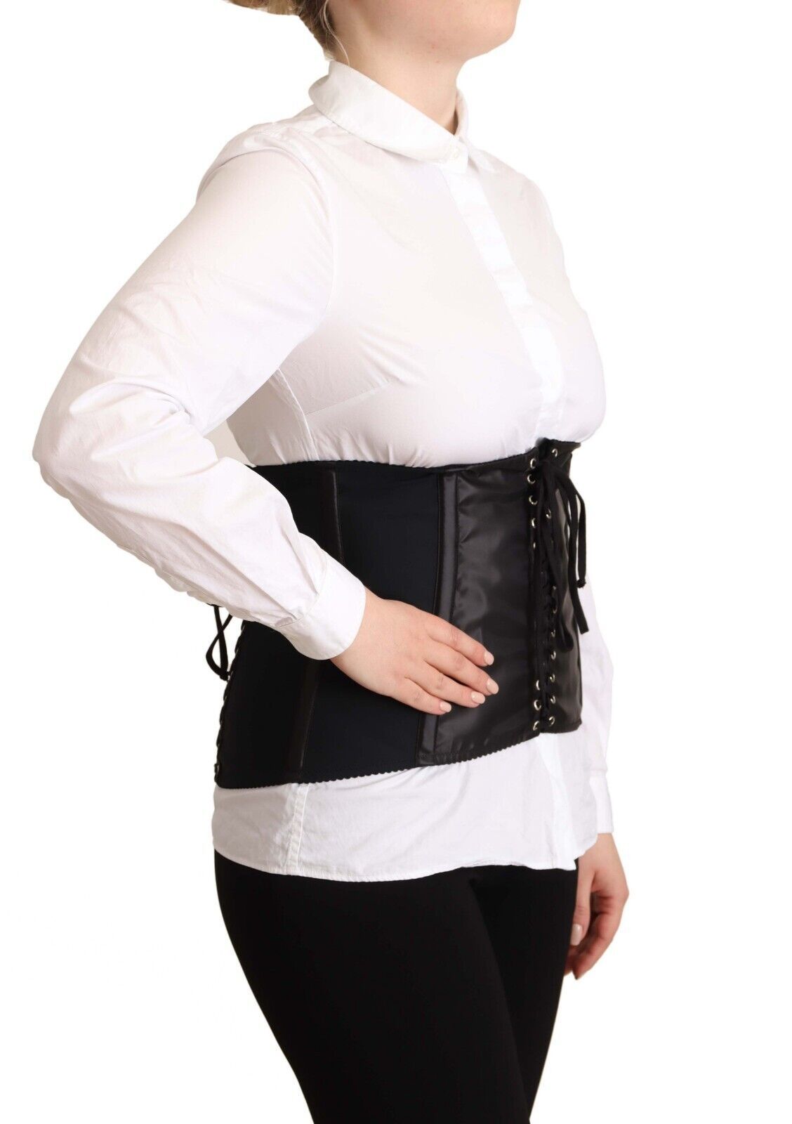 Italian sophistication meets comfort and luxury in this stunning corset belt top