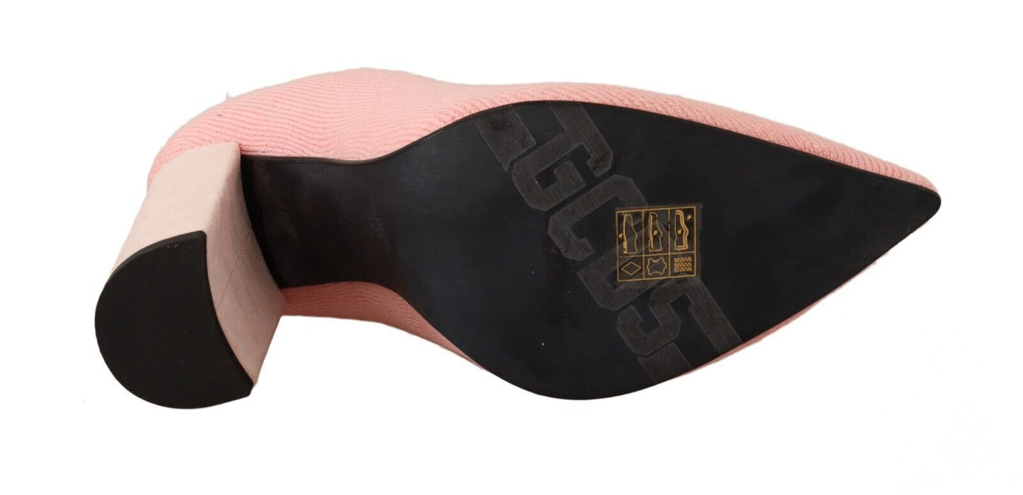 Fashion-forward ankle boots in lavish pink suede and leather