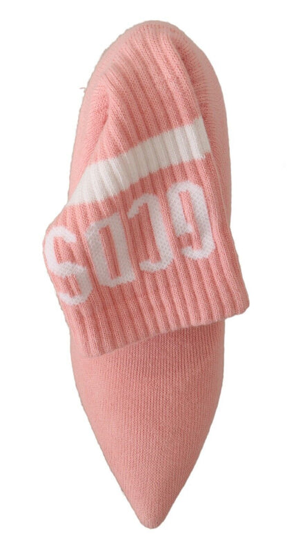 Chic pink ankle boots with logo details and leather sole