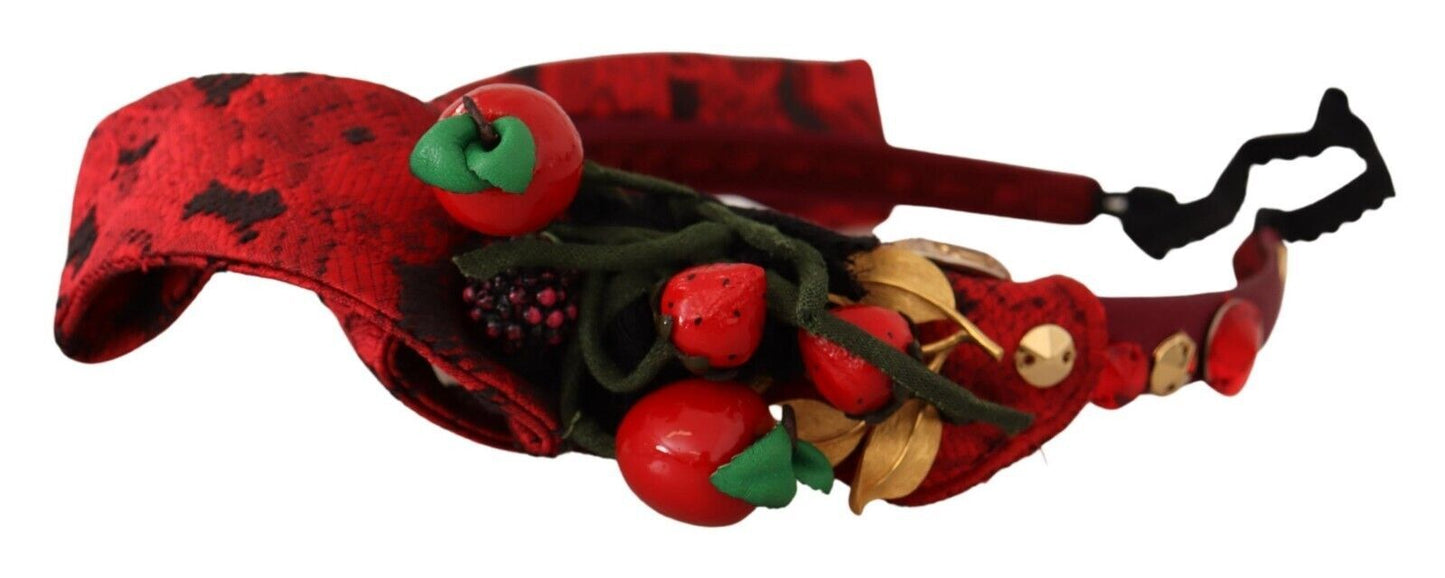 Luxurious Italian craftsmanship in Dolce & Gabbana diadem with vivid red hue