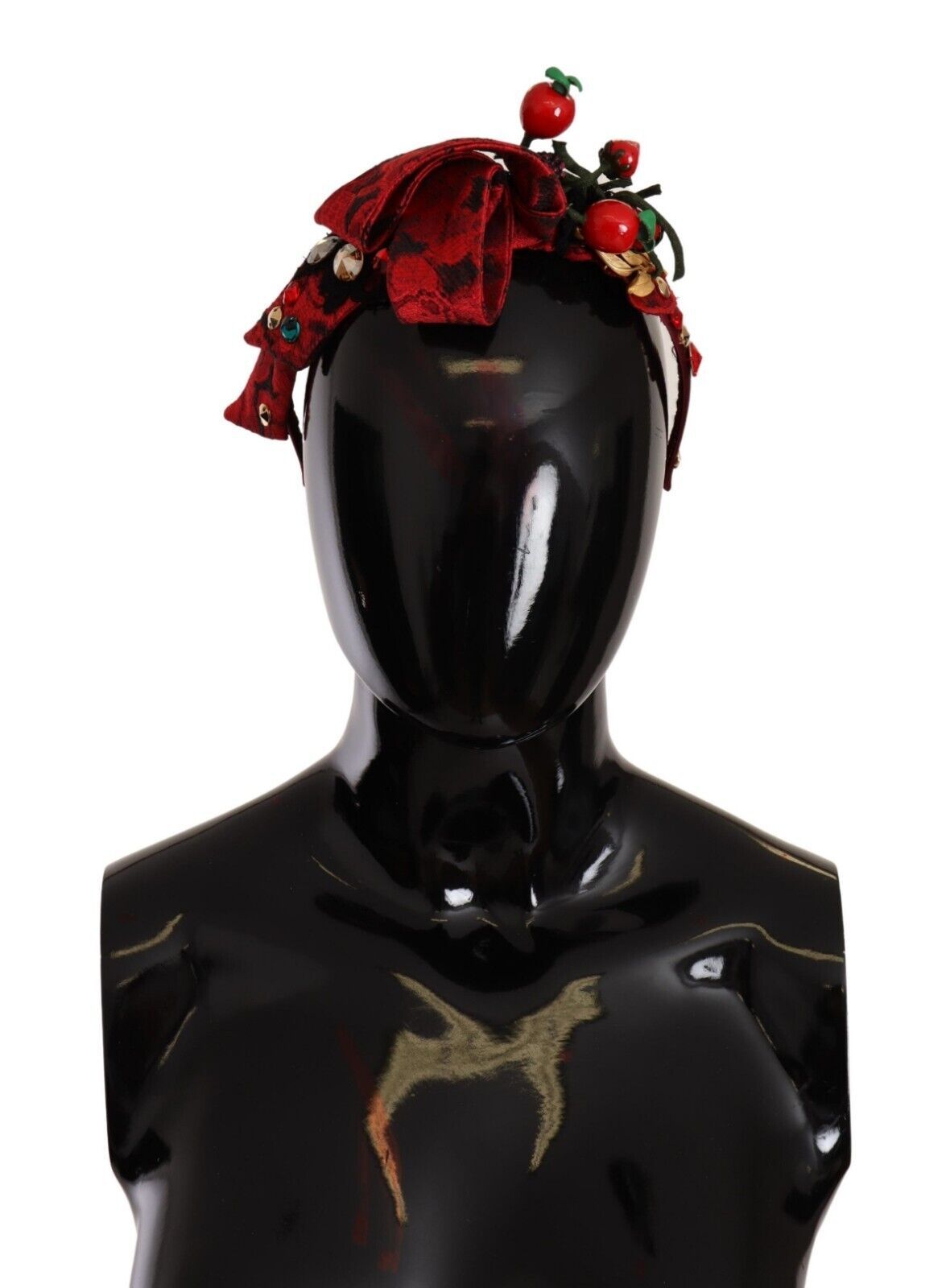 Exquisite Dolce & Gabbana diadem with lush berry design and champagne crystals