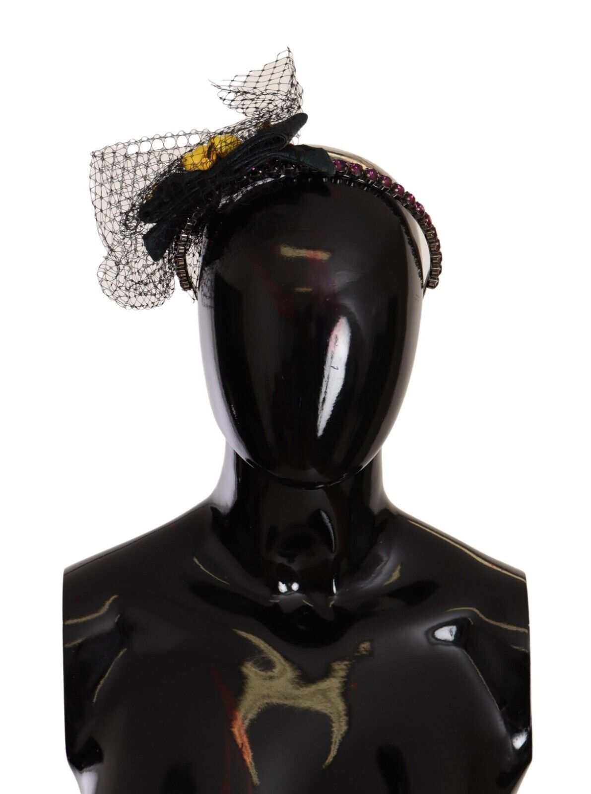 Exquisite black diadem adorned with multicolored crystals from Dolce & Gabbana