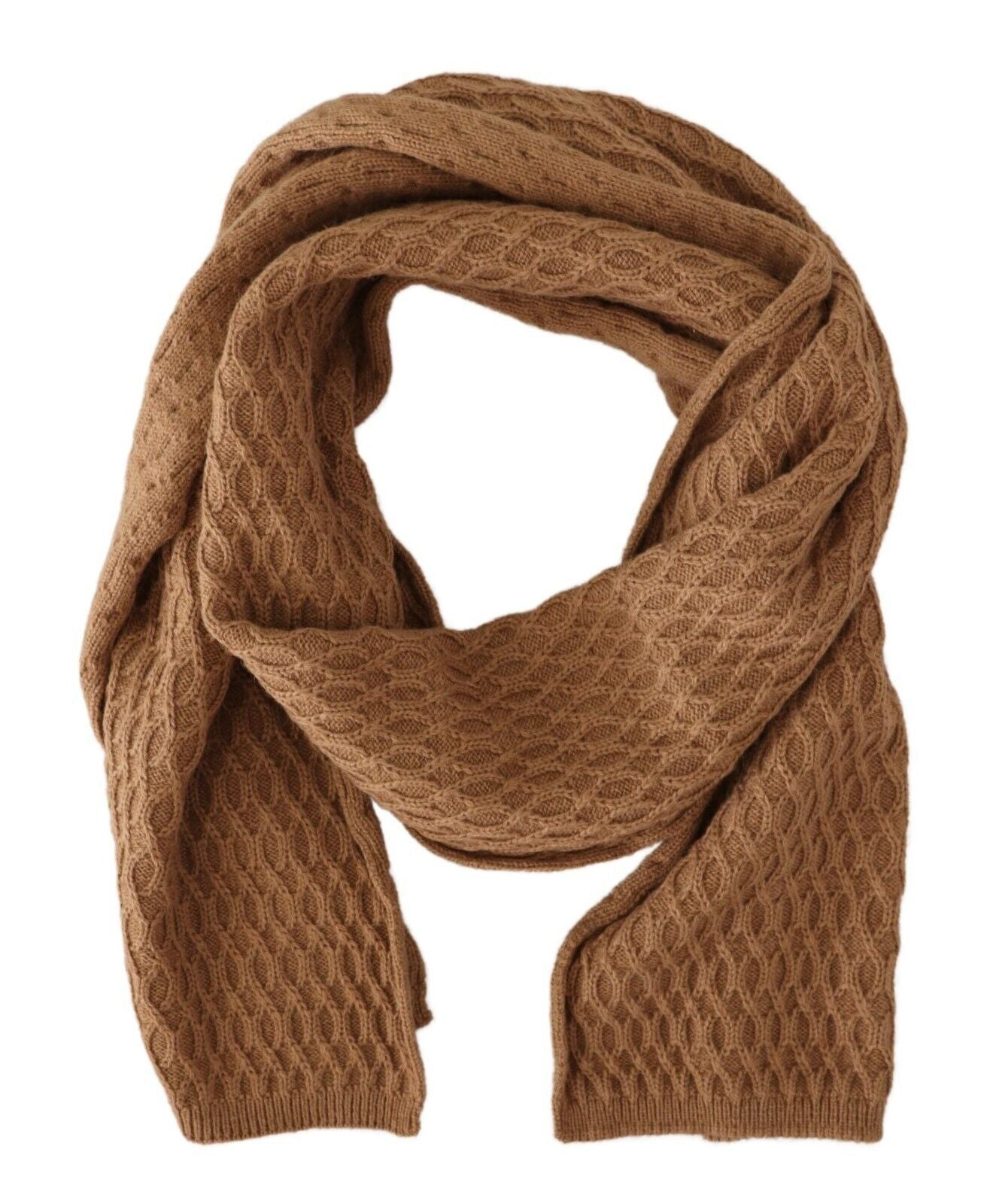 Elegant and Warm Dolce & Gabbana Dark Brown Knitted Scarf