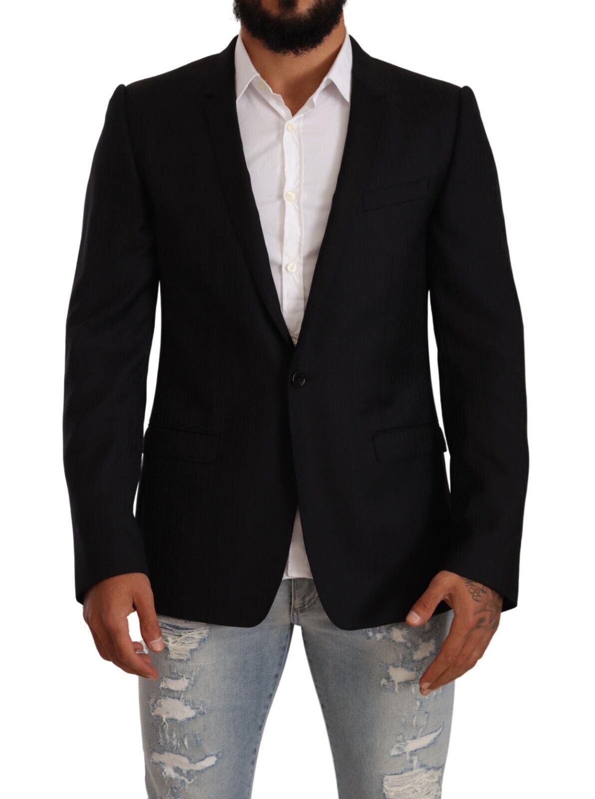 Dolce & Gabbana Exclusive Black Virgin Wool Blazer 