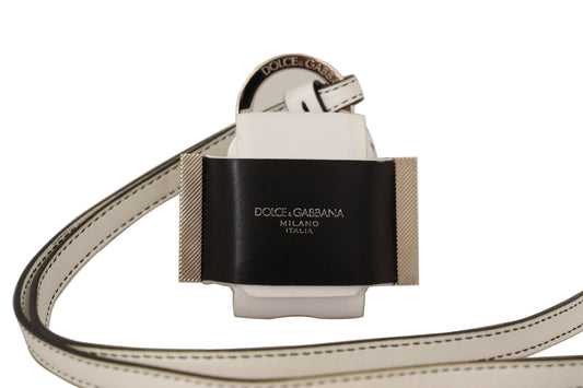 Dolce & Gabbana black and white leather Airpods case with logo details 