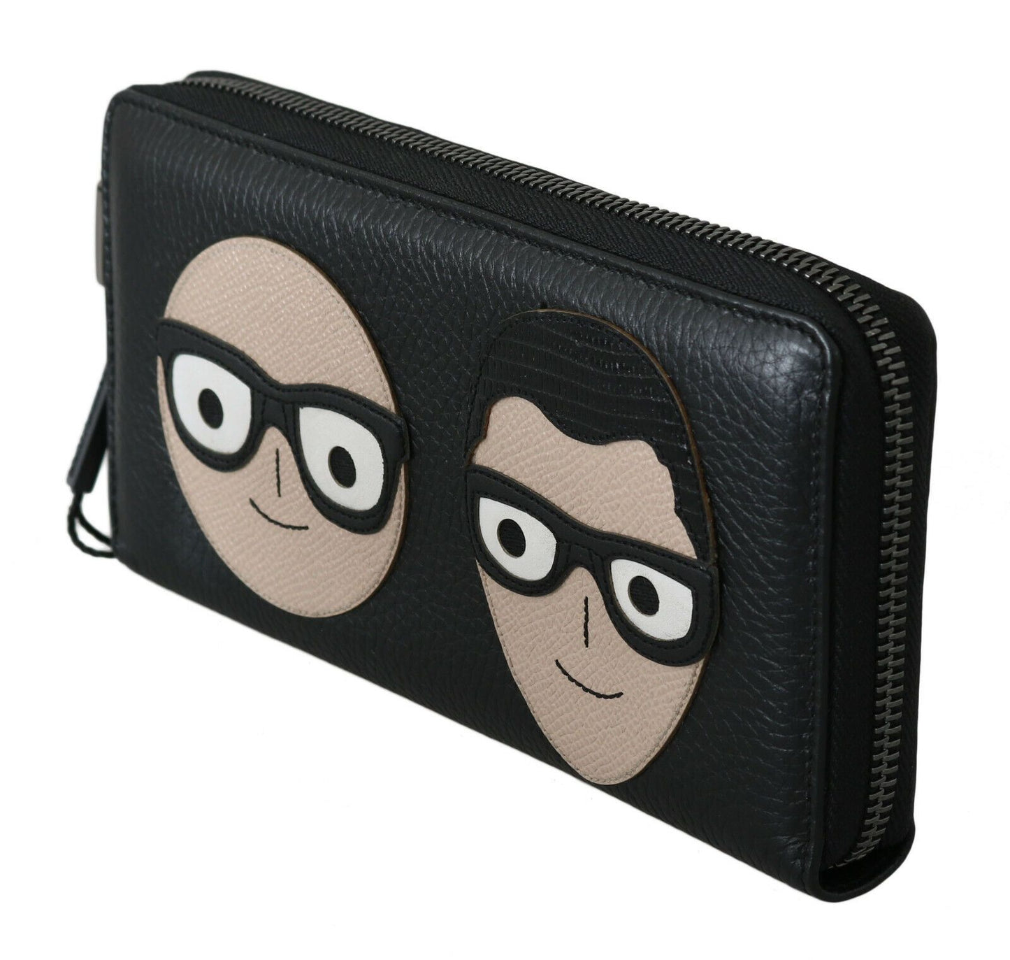 Sleek black Dolce & Gabbana men's leather wallet made in Italy