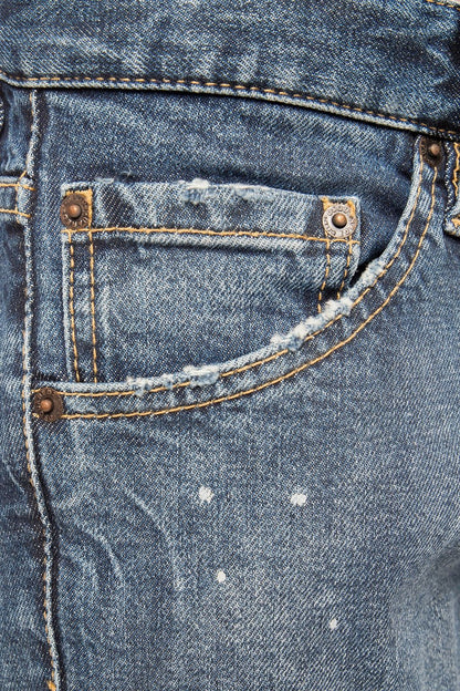 Contemporary Design and Practical Button Fastening in Dsquared² Navy 'Cool Guy Jean'