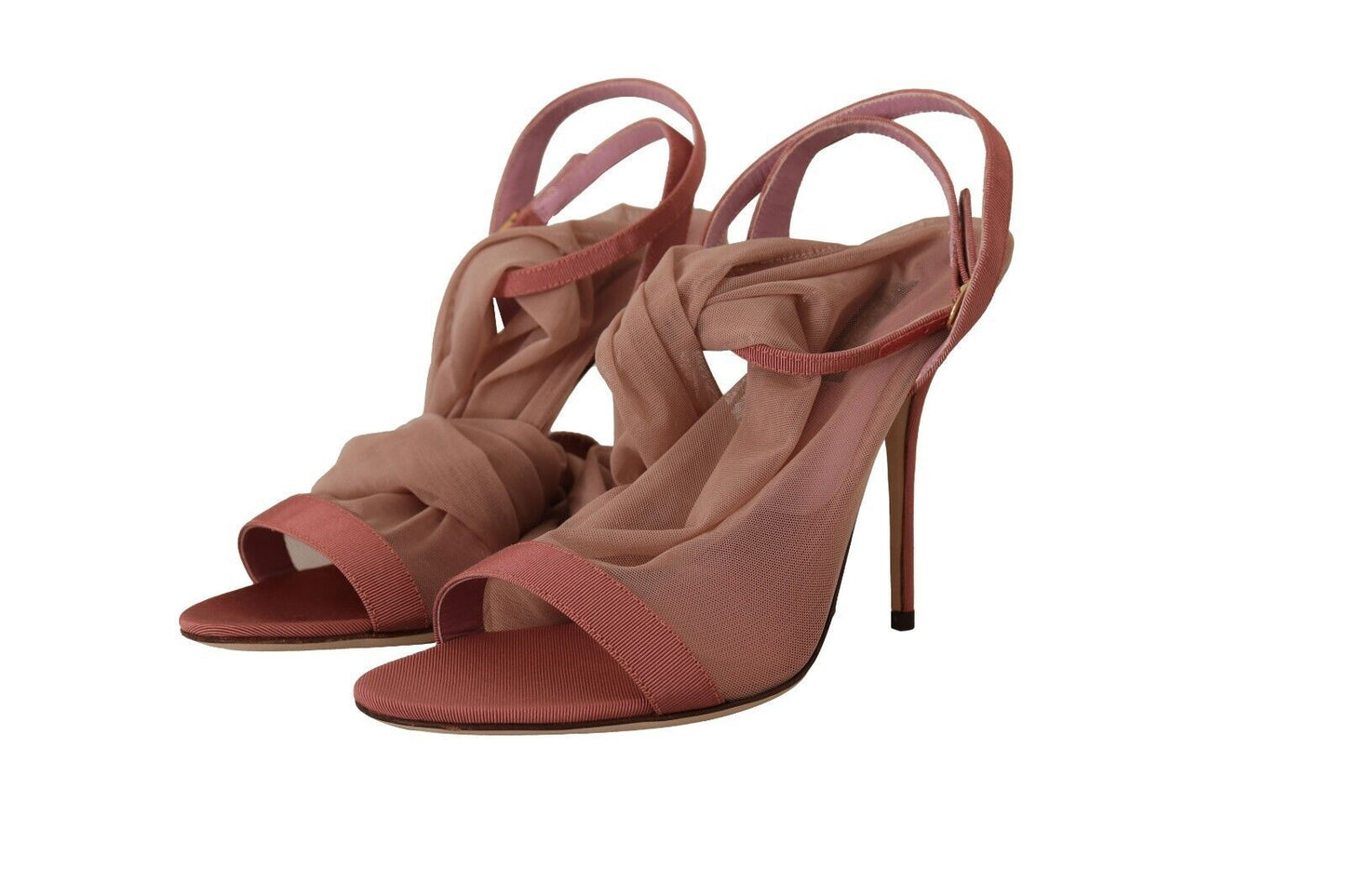 Beautiful pink ankle strap heel sandals with alluring open toe design