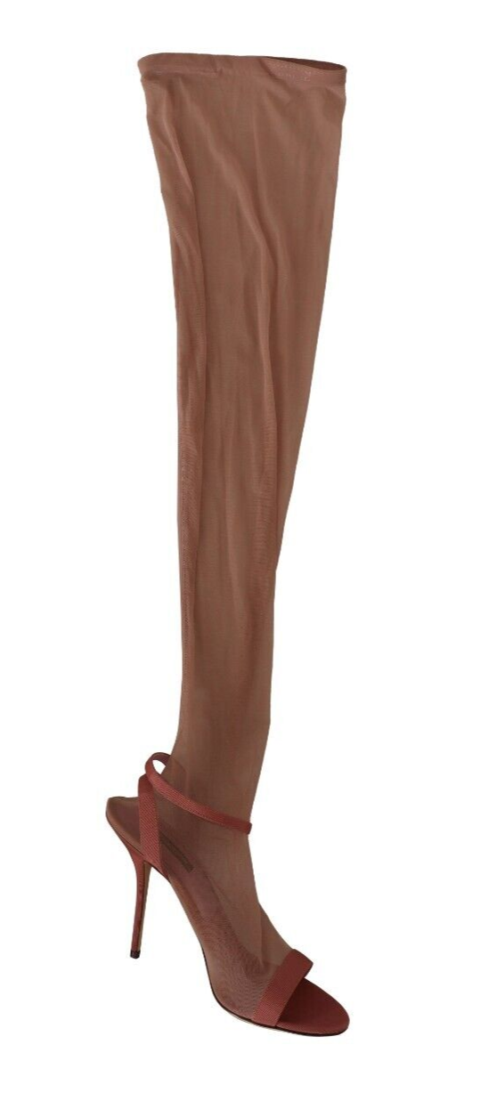 Dolce & Gabbana Elegant Pink Ankle Strap Heels Sandals in luxurious leather material