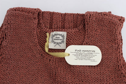 Indulge in sophistication with this chic red sleeveless knit vest sweater