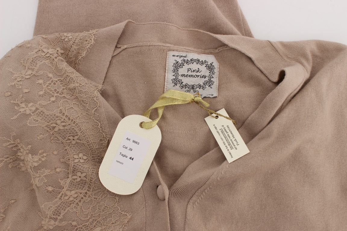 100% authentic PINK MEMORIES cardigan sweater with full front button closure