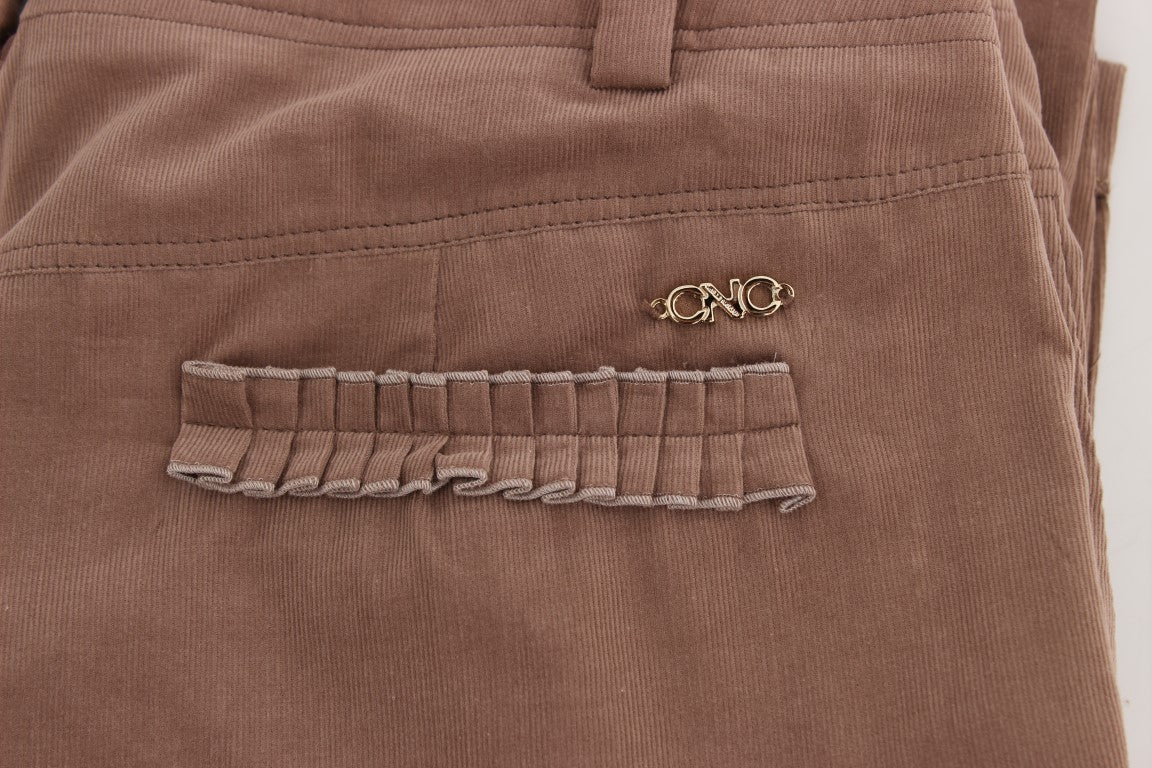 Brown cropped corduroy pants from Costume National, a renowned brand