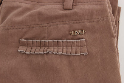 Brown cropped corduroy pants from Costume National, a renowned brand