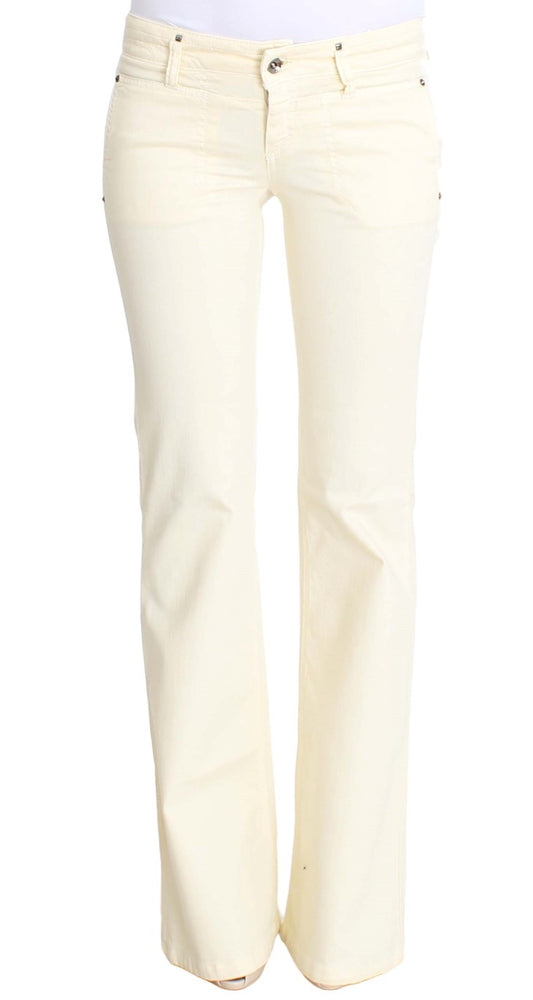 Costume National Chic Off-White Flared Designer Jeans with Italian craftsmanship and modern elegance