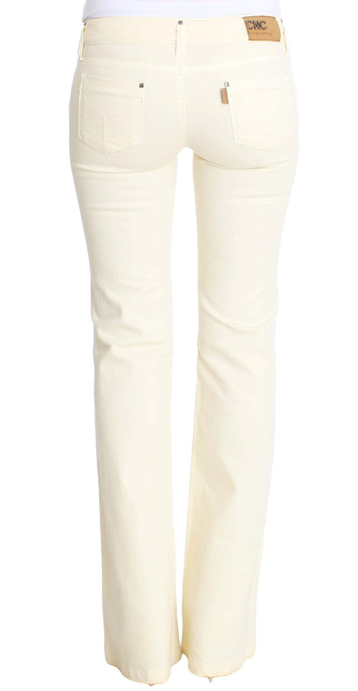 Comfortable and durable off-white flared jeans from Costume National