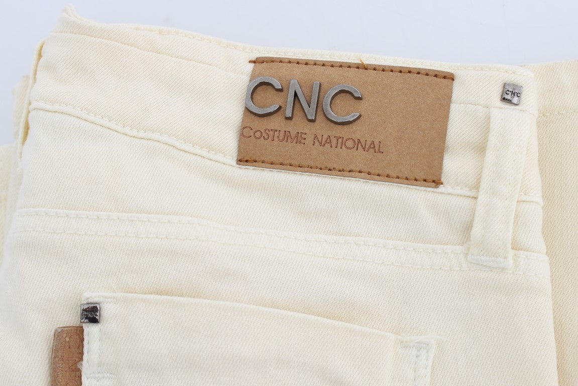 Costume National off-white flared jeans, made in Italy for a perfect fit