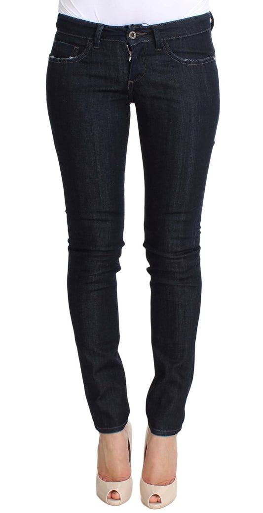 Costume National Chic Slim Fit Skinny Blue Jeans crafted in Italy
