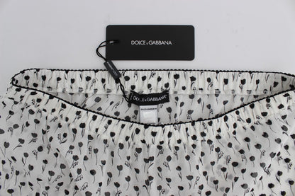 Dolce & Gabbana elegant black silk lace sleep shorts for women