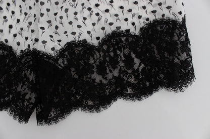 Dolce & Gabbana Elegant Silk Lace Sleep-Shorts in Black