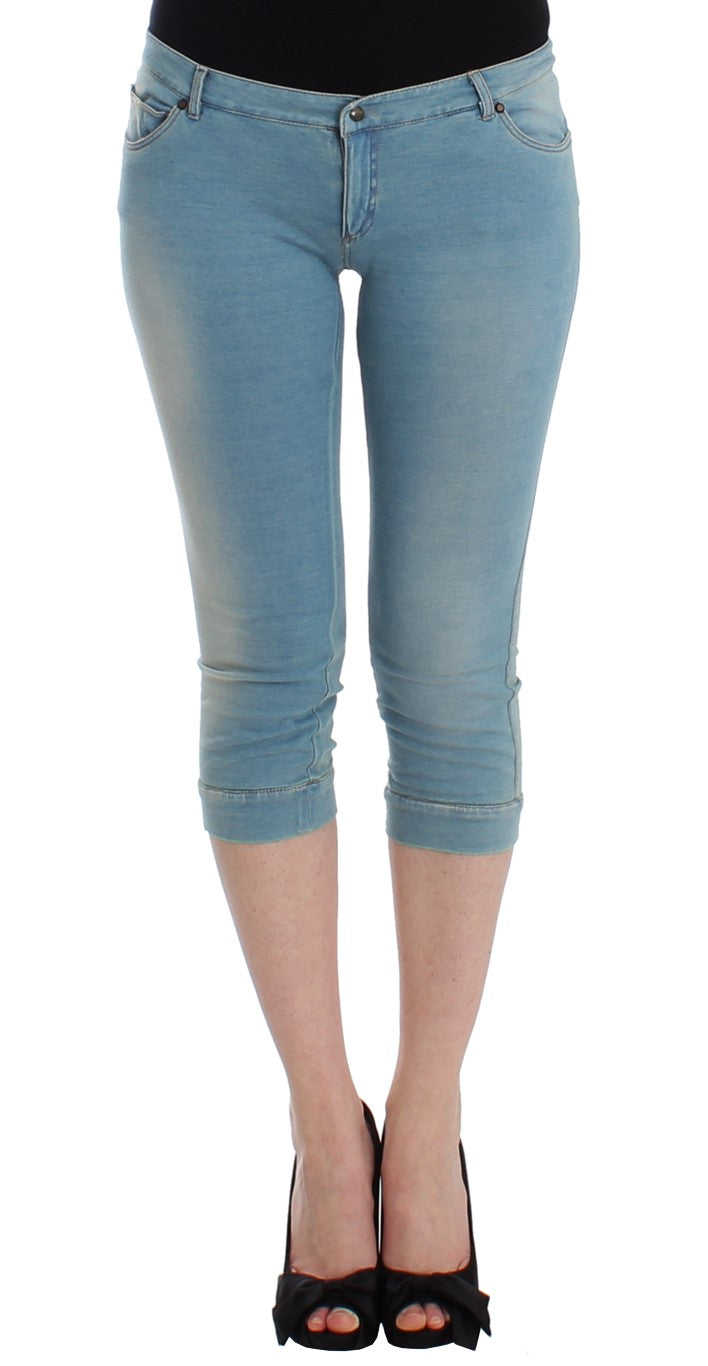 Ermanno Scervino Elegant Light Blue Capri Jeans with Original Tags