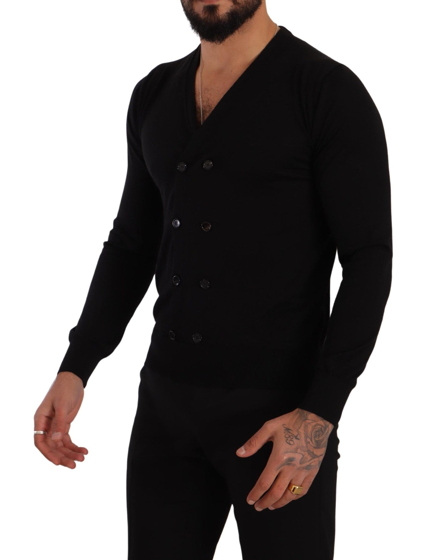 Button applique and recognizable Dolce & Gabbana logo details add exquisite finishing touches
