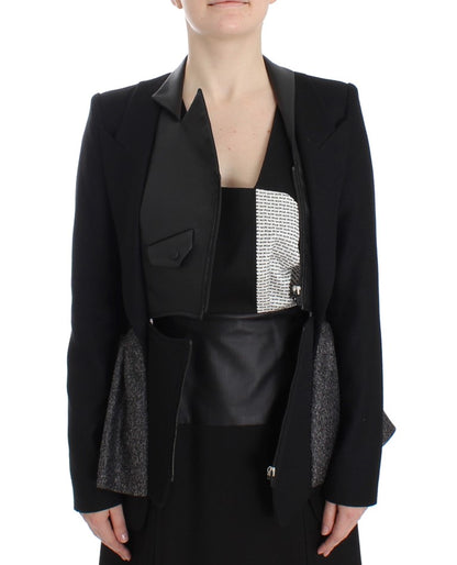 Irresistible black and gray Zippered Blazer Jacket with elegant detailing and unmatched craftsmanship