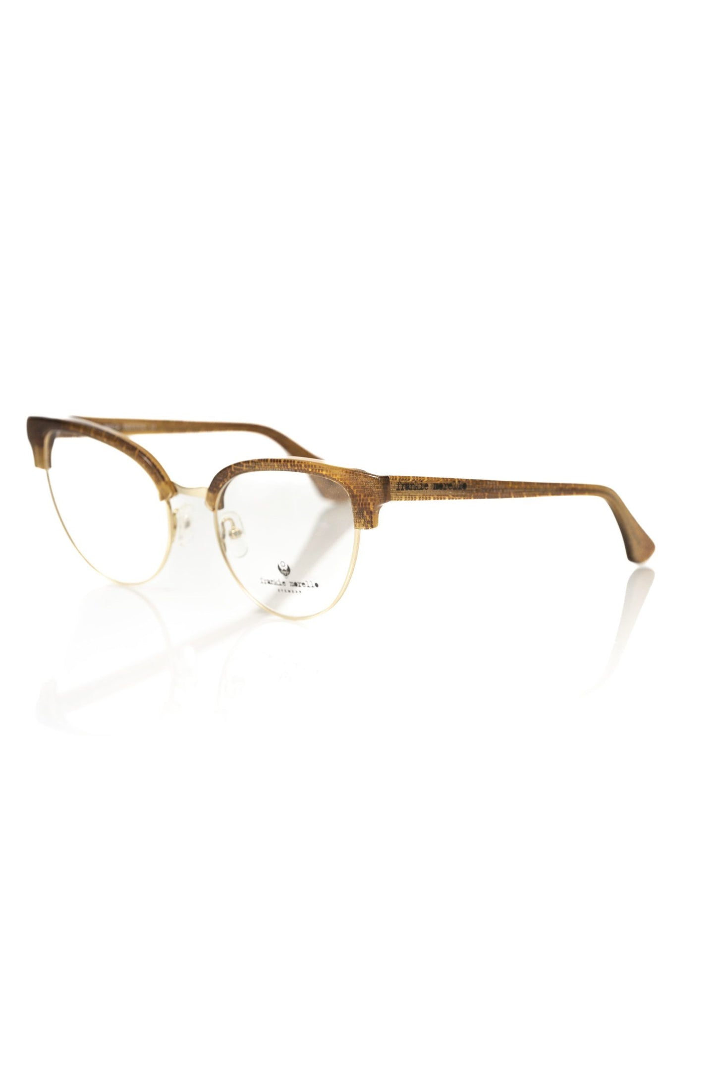 Brown metallic fiber women frame with vintage charm and contemporary flair