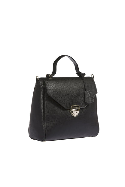 Exquisite brown embossed leather handbag with handy interior pocket