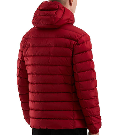 Refrigiwear Red Nylon Men Jacket back view with hood and high-quality nylon material
