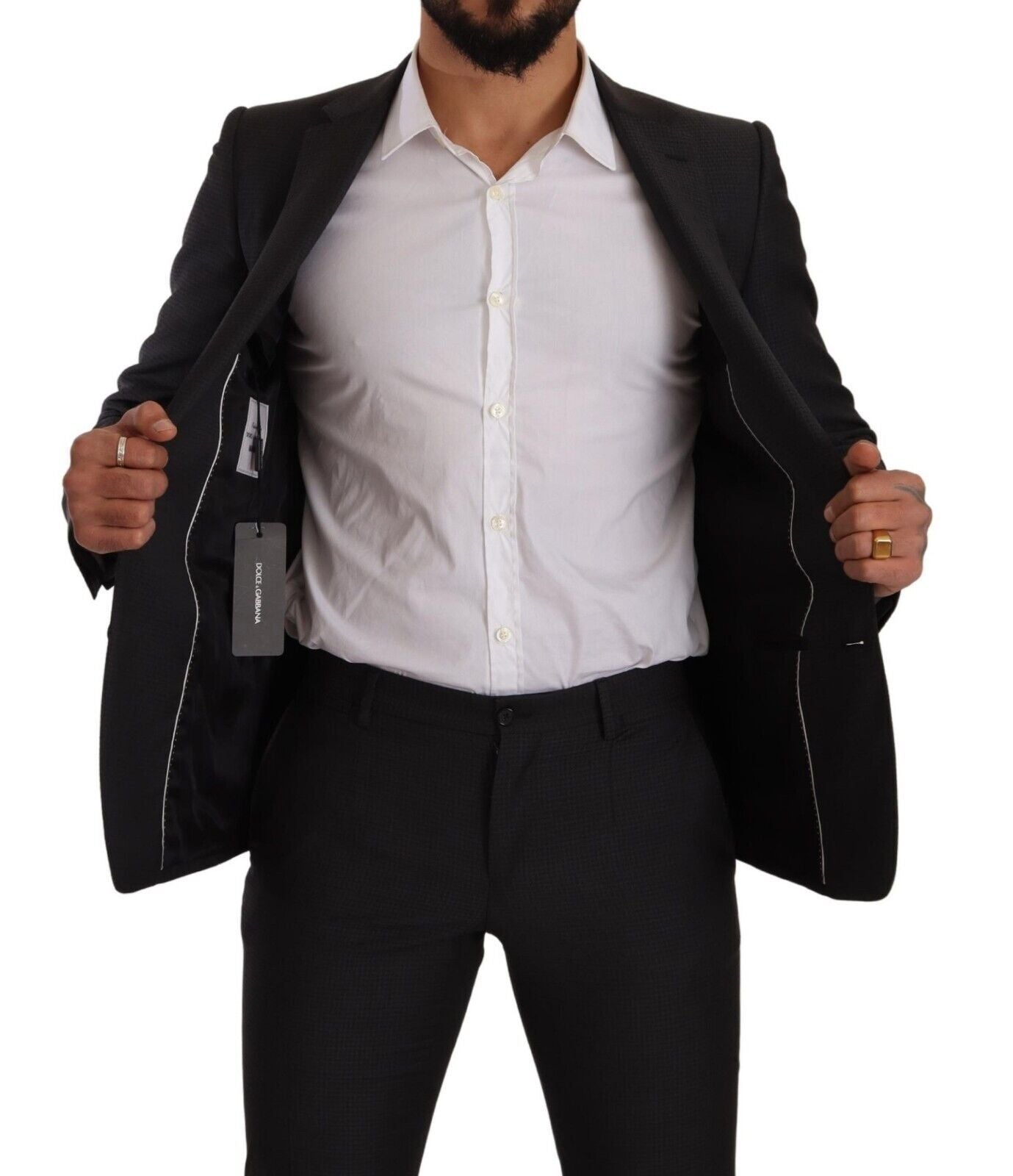 100% Virgin Wool suit with 70% Viscose, 30% Cupro lining