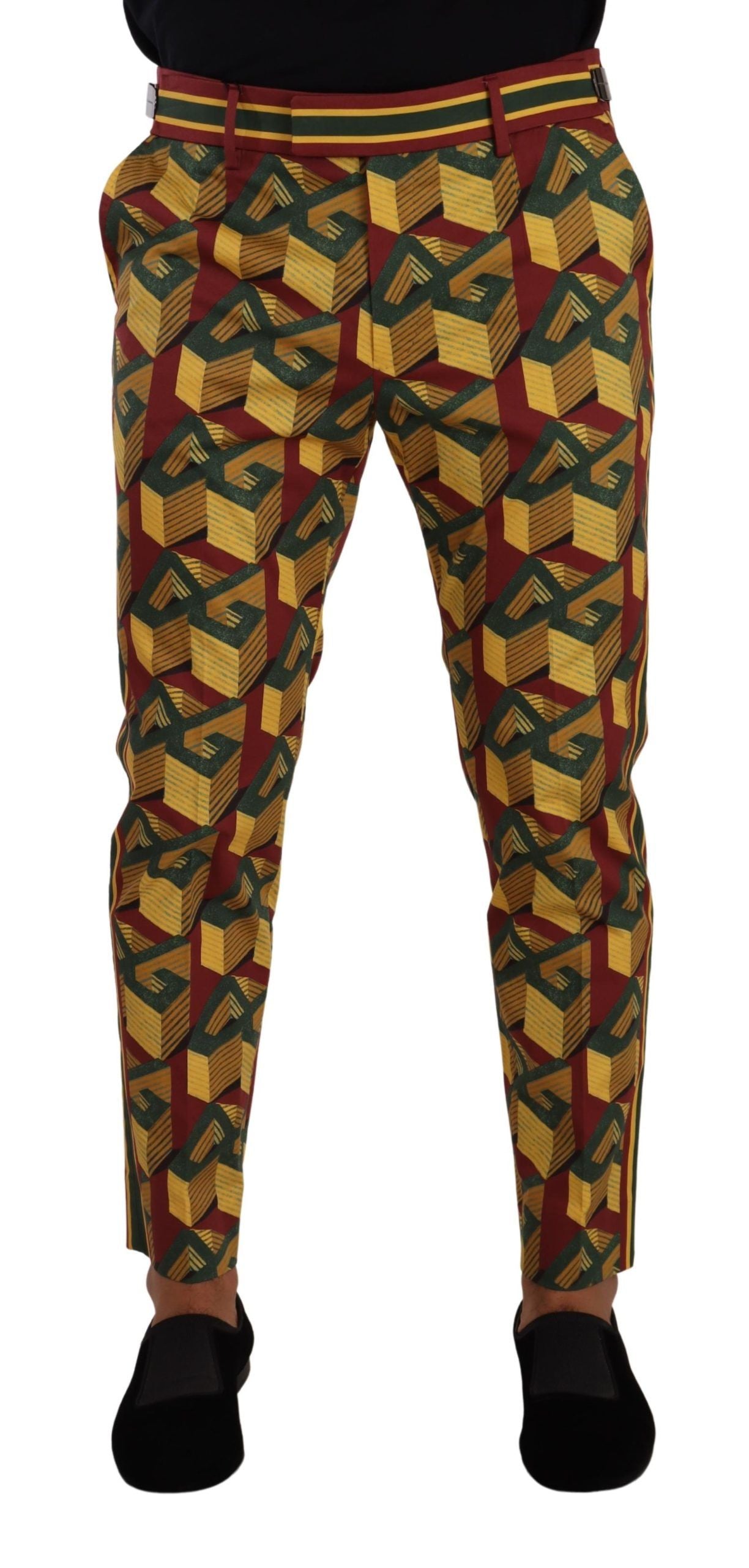 Dolce & Gabbana multicolor tapered pants with all over DG Mania logo print