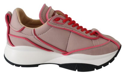 Jimmy Choo Ballet Pink Chic Padded Sneakers with Red Accents