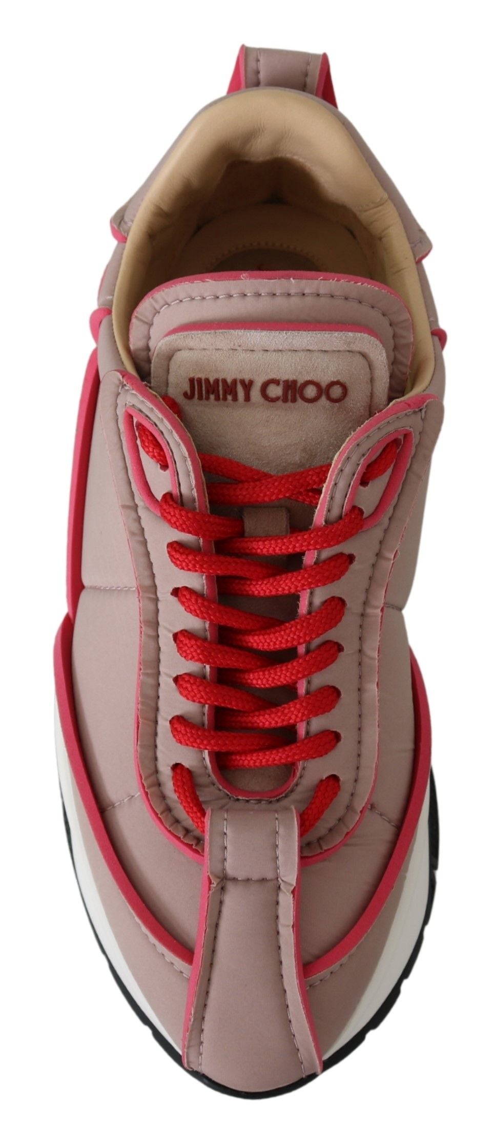 High-quality Jimmy Choo padded nylon sneakers in Ballet Pink