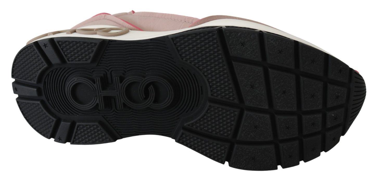 Elegant and comfortable Jimmy Choo sneakers in Ballet Pink with Red details