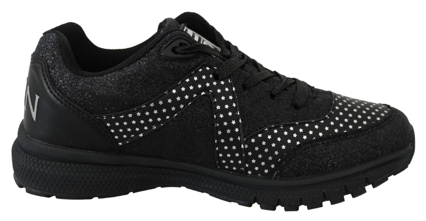 High craftsmanship black sport shoes with rubber sole