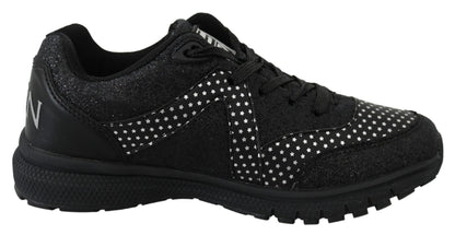 High craftsmanship black sport shoes with rubber sole