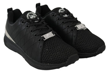 Exquisite black Plein Sport Gisella sports sneakers with durable polyester material