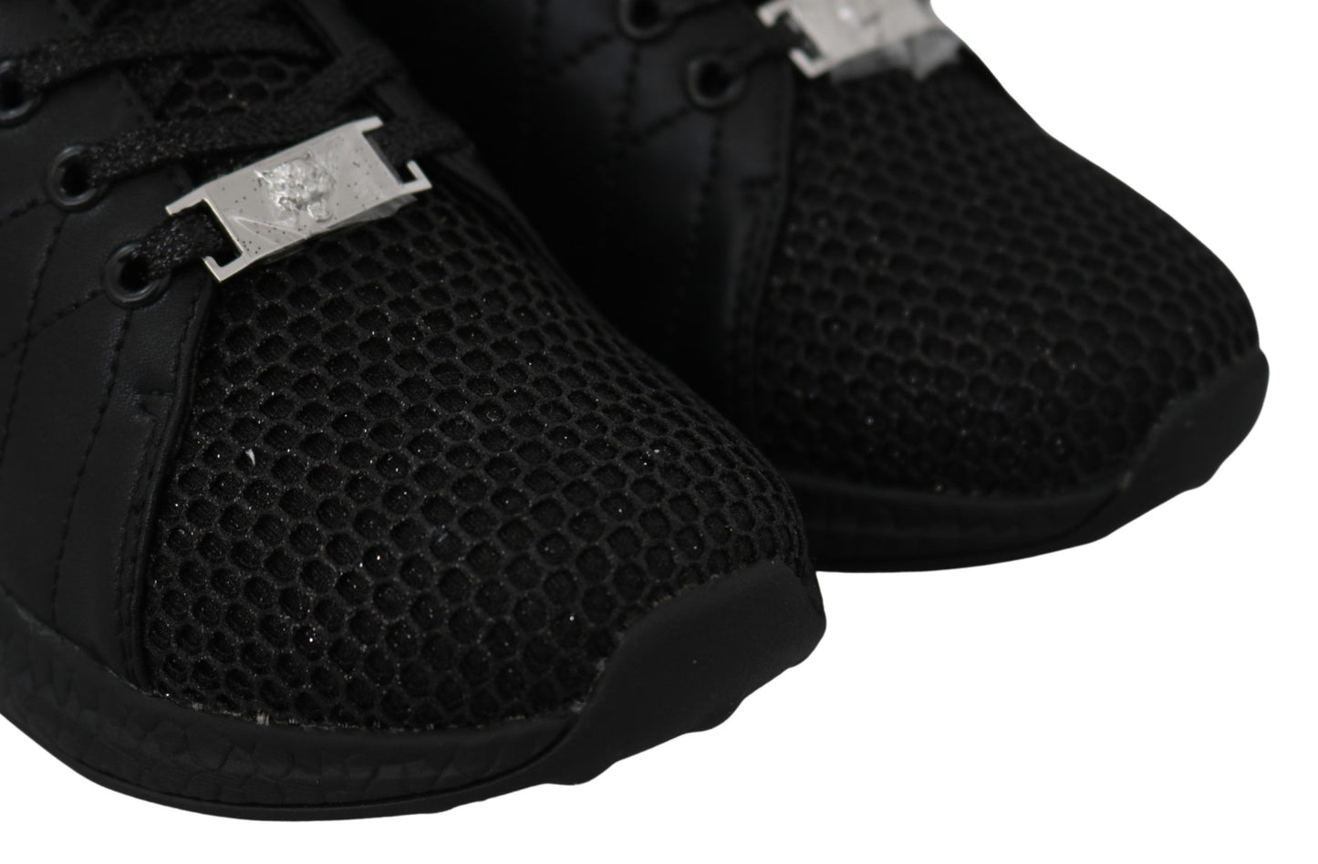 Luxurious black sneakers with resilient rubber sole by Plein Sport