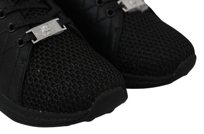 Luxurious black sneakers with resilient rubber sole by Plein Sport
