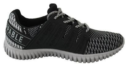 Stylish black sneakers with Plein Sport signature logo details for high fashion