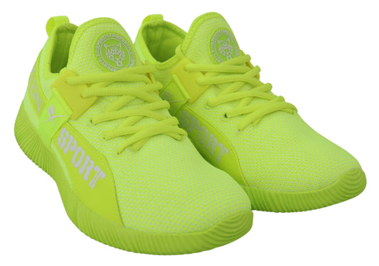Plein Sport yellow Carter sport sneakers with electrifying step design